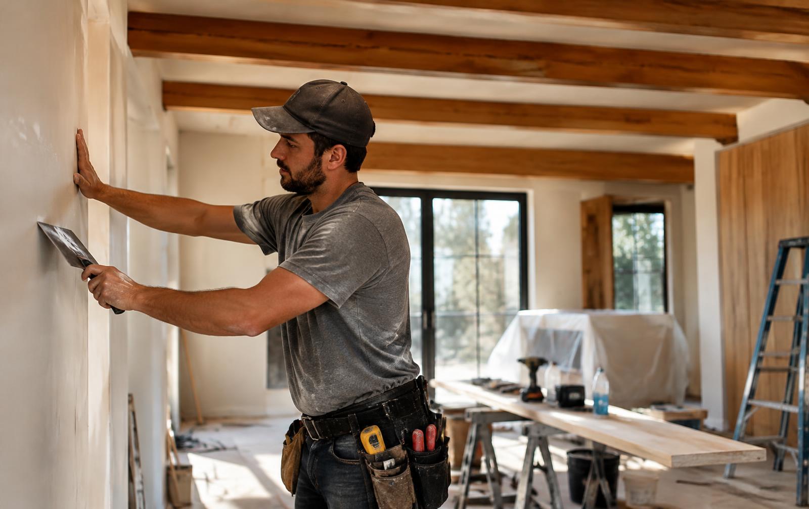 Maestro remodelando el interior de una casa